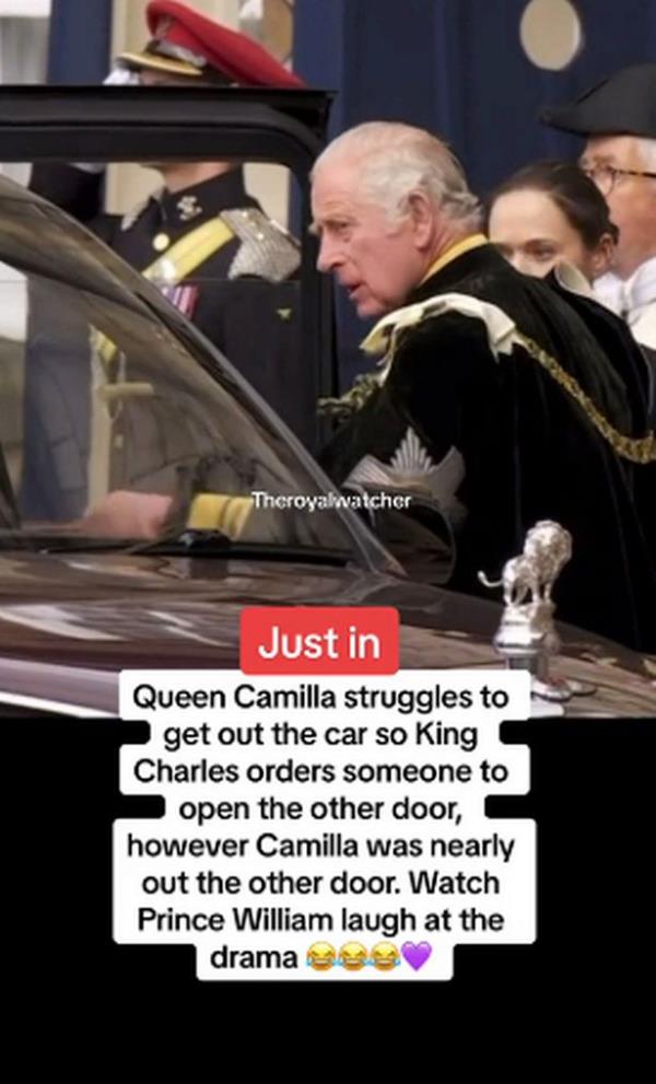 This is the moment TikTok users thought Charles showed his 'proper temper'