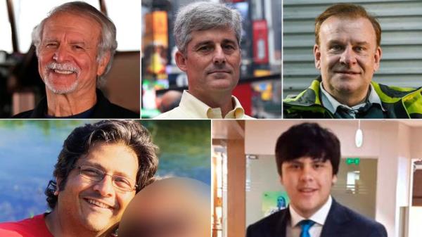 (Clockwise from top left) Paul-Henri Nargeolet, Stockton Rush, Hamish Harding, Suleman Dawood</p>

<p>　　
