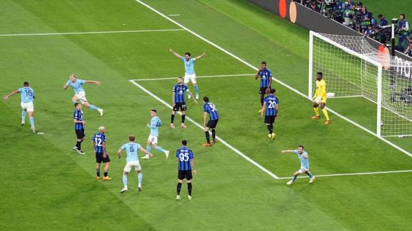 Rodri celebrates his winning goal in the Champions League final