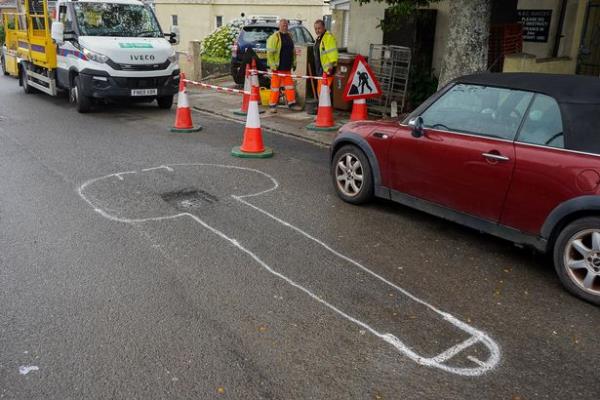 The penises highlight the need for the potholes to be fixed