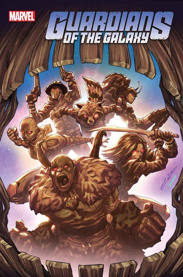 Cover image for GUARDIANS OF THE GALAXY #8 EMILIO LAISO COVER