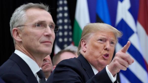 Do<em></em>nald Trump and NATO secretary general Jens Stoltenberg in 2019. Pic: Reuters