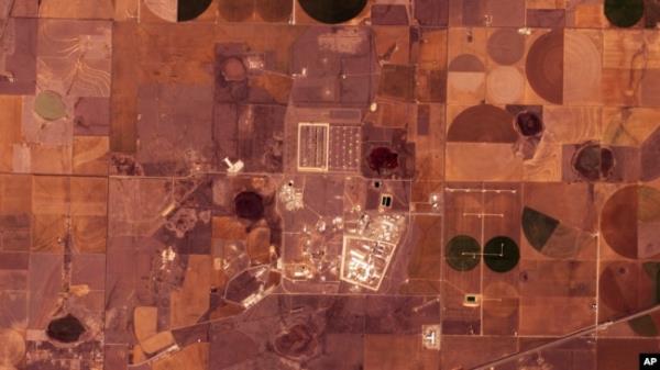 This satellite image from Planet Labs PBC shows the Pantex nuclear facility near Amarillo, Texas, Feb. 24, 2024. (Planet Labs PBC via AP)