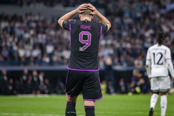 Harry Kane Of FC Bayern Munchen Seen Desperate During The UEFA Champions League Semi-Final Second Leg Match Between Real Madrid And FC Bayern Munchen At Estadio Santiago Bernabeu