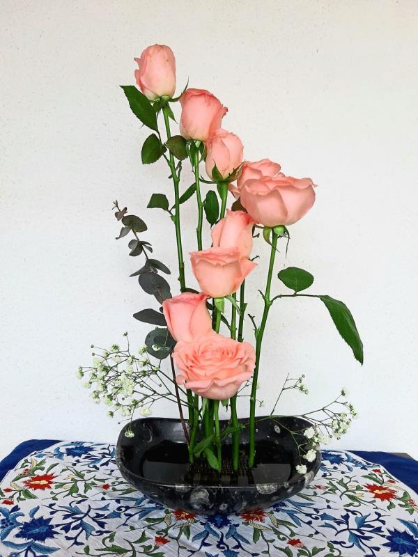 Floral arrangement by the writer.