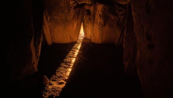 What sunrise on Winter Solstice looked like in Newgrange in 2019. Photo: John Lalor