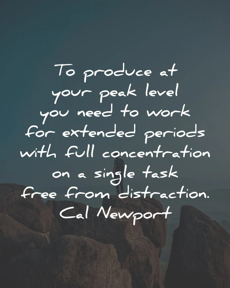 cal newport quotes produce peak level work co<em></em>ncentration wisdom