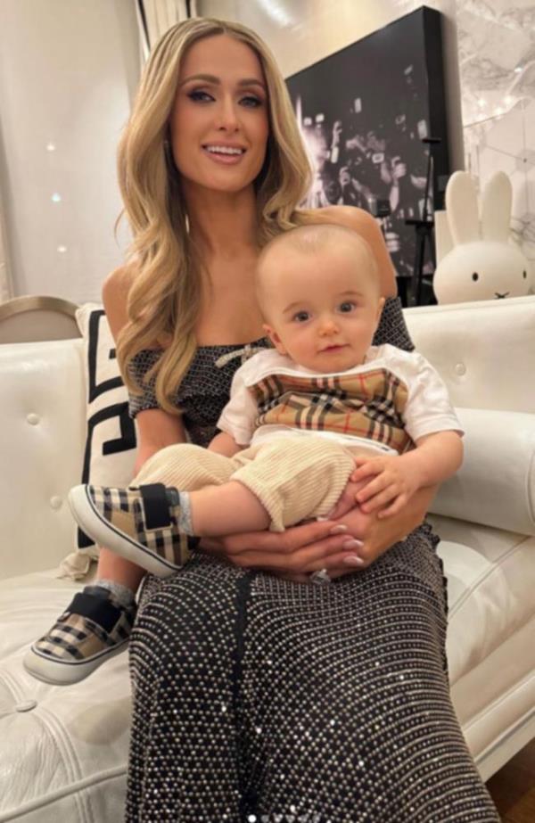 Paris Hilton and her son Phoenix