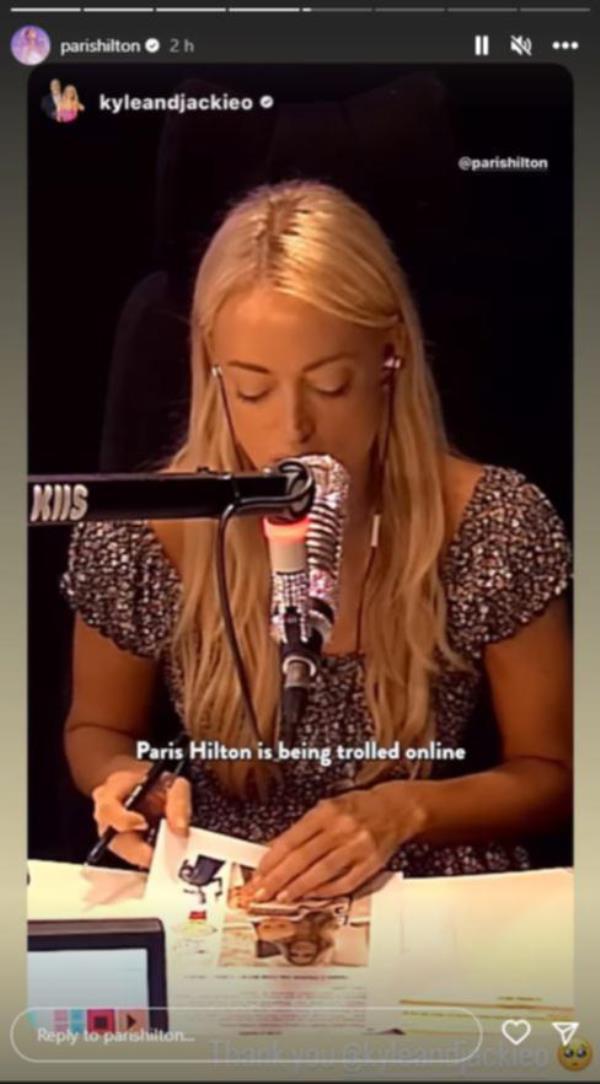 Jackie O reveals Paris Hilton has been trolled.
