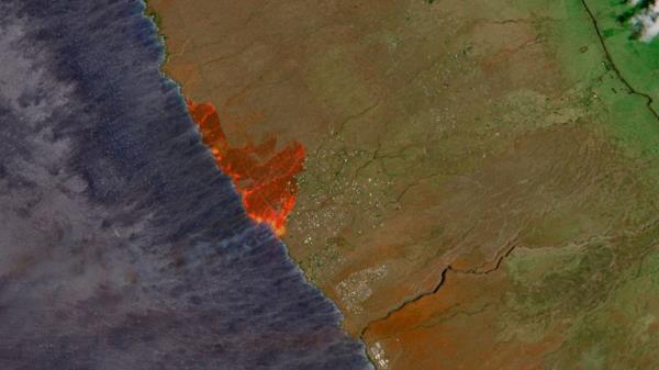 A satellite image shows wildfires in Maui. Pic: European Unio<em></em>n/Copernicus Sentinel