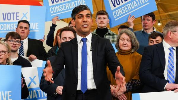 Regio<em></em>nal Mayoral elections</p>

<p>　　Prime Minister Rishi Sunak in Teesside celebrating with Lord Ben Houchen following his re-election as Tees Valley Mayor. Picture date: Friday May 3, 2024.