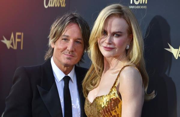 Keith Urban, left, and Nicole Kidman arrive at the 49th AFI Life Achievement Award ho<em></em>noring Kidman on Saturday, April 27, 2024, at the Dolby Theatre in Los Angeles. (Photo by Jordan Strauss/Invision/AP)