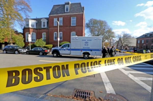 Boston police investigated at a crime scene at 838 East Broadway Street in South Boston wher<em></em>e multiple human remains were found in a freezer on November 18, 2022