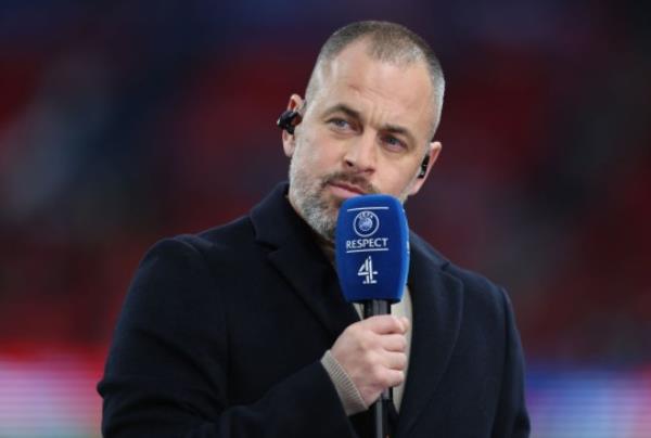 Ex-England midfielder Joe Cole doing punditry on a Champions League game