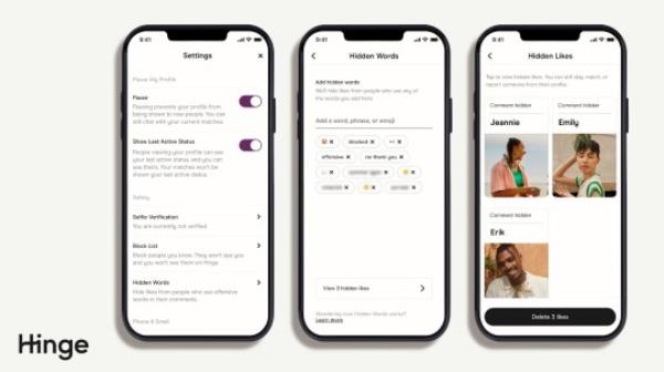 Stock photo showing Hinge's new Hidden Words feature on the app