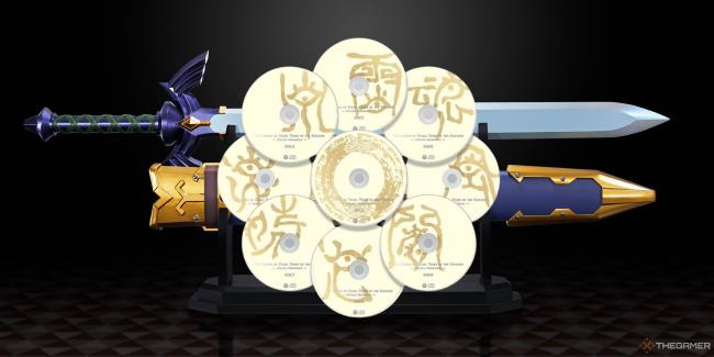 tears of the kingdom ost discs and a replica master sword