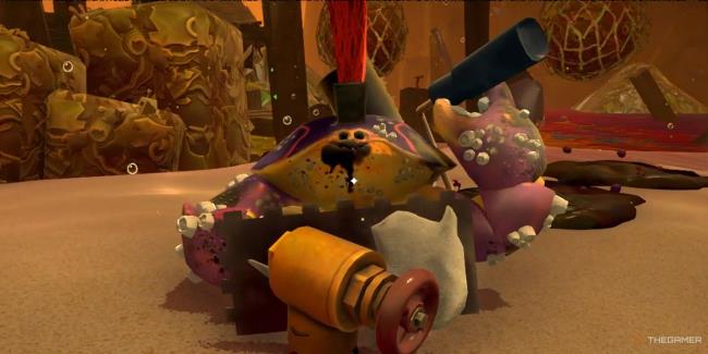 Another Crab's Treasure - Krill is fighting against an optio<em></em>nal boss, scuttling sludge steamroller