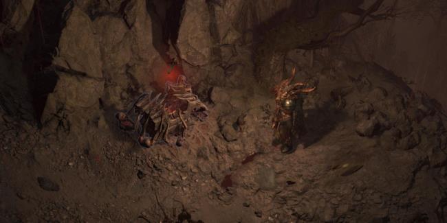 Diablo 4 player standing next to an unopened tortured chest during helltide