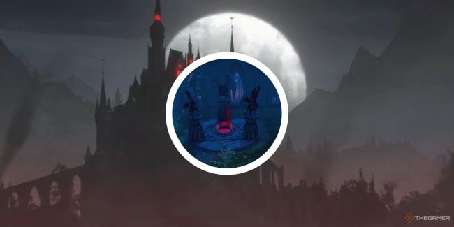 v rising image of castle cinematic with circle png of waygate
