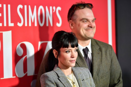 Lily Allen and her husband, David Harbour, on the red carpet