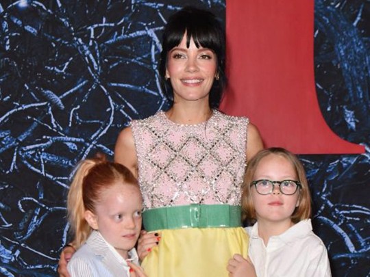 Lily Allen with her two young children