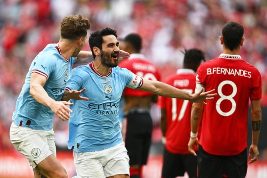 Ilkay Gundogan celebrates