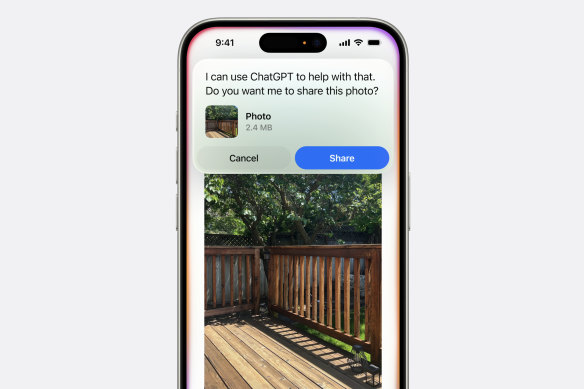 Apple devices will ask before sharing perso<em></em>nal data with OpenAI.