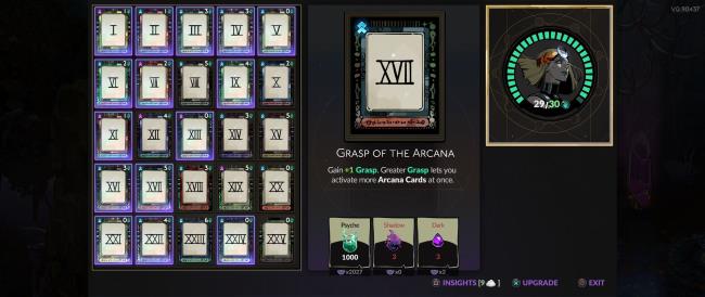 A Grasp upgrade that requires Darkness in Hades 2