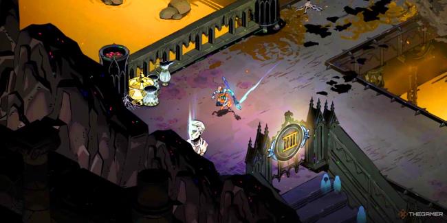 Melinoe approaching Chro<em></em>nos statue to get Marble in Hades 2-1
