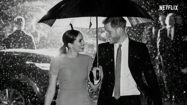 Harry and Meghan in a still taken from the trailer to their Netflix docu<em></em>mentary