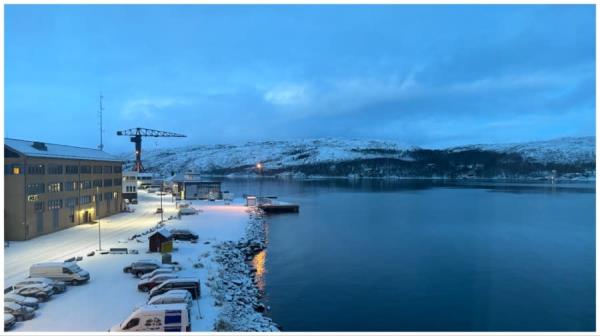 A view of Kirkenes at dawn. (Laura Kelly)
