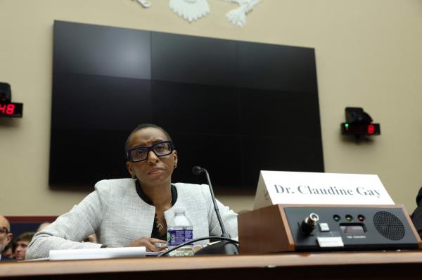 Harvard University President Claudine Gay testifies before the House Education and Workforce Committee, Washington, D.C., Dec. 5, 2023. (AFP Photo)