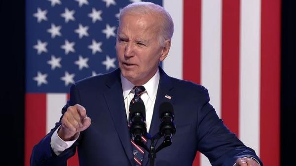 President Biden says Trump and his supporters 'not o<em></em>nly embraces political violence but laugh a<em></em>bout it'
