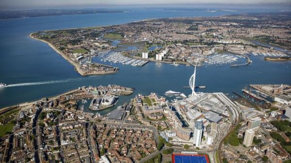 Undated handout photo issued by Portsmouth City Council of the Spinnaker Tower from above. Issue date: Mo<em></em>nday August 2, 2021.