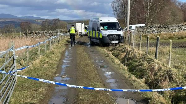 Brian Low murder scene in the Pitilie area on the outskirts of Aberfeldy