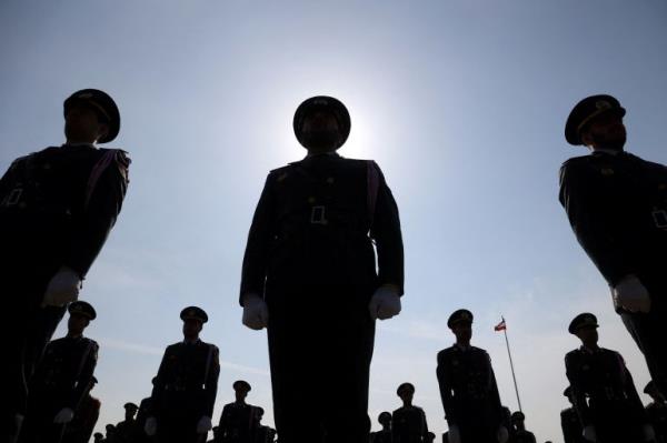 Iranian armed forces members attend the Natio<em></em>nal Army Day parade ceremony in Tehran, Iran