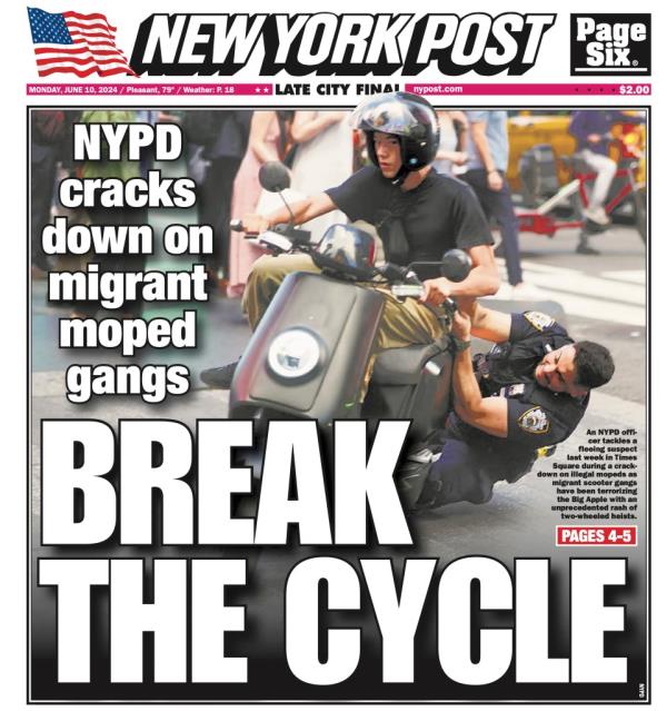 The front page of the New York Post.