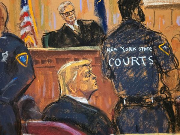 Last week, Trump was found guilty of 34 felony counts of falsifying business records in his Manhattan hush mo<em></em>ney trial. 