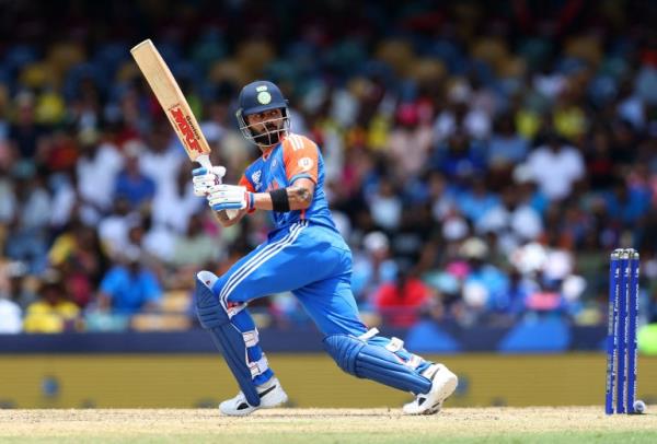 Cricket - ICC T20 World Cup 2024 - Final - India v South Africa - Kensington Oval, Bridgetown, Barbados - June 29, 2024 India's Virat Kohli in action REUTERS/Ash Allen