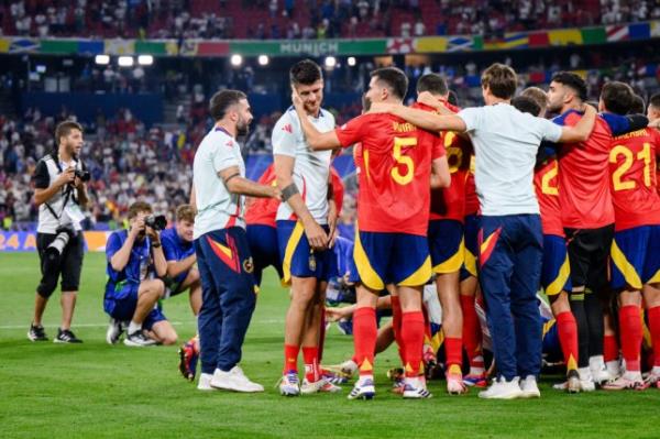 Alvaro Morata was struck by a security guard while celebrating Spain's win