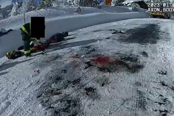 Blood could be seen in the video wher<em></em>e Renner was crushed by the snowplow on Jan. 1, 2023.