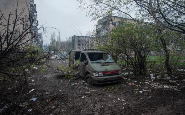 A view of war-torn Bakhmut is seen after heavy battles between Ukraine and Russian troops in the Do<em></em>netsk region of Ukraine. 