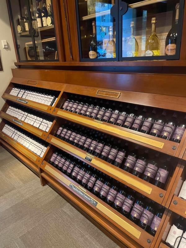 Sherry-Lehmann's store shelves filled with inexpensive wine.