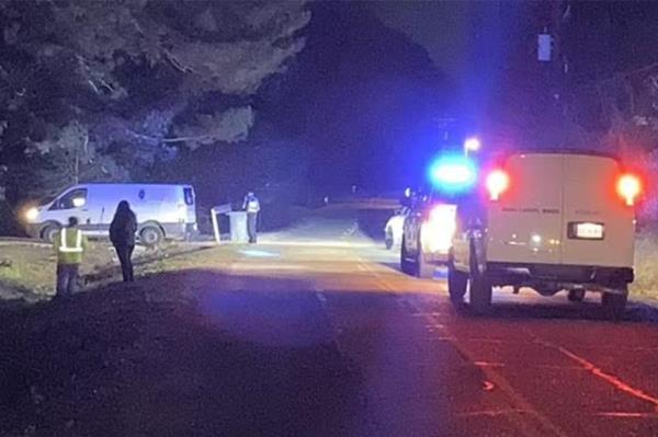Police investigating the scene.