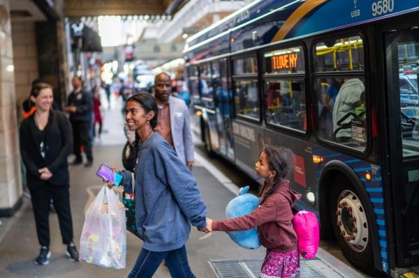 The arrivals included single people and families with children.
