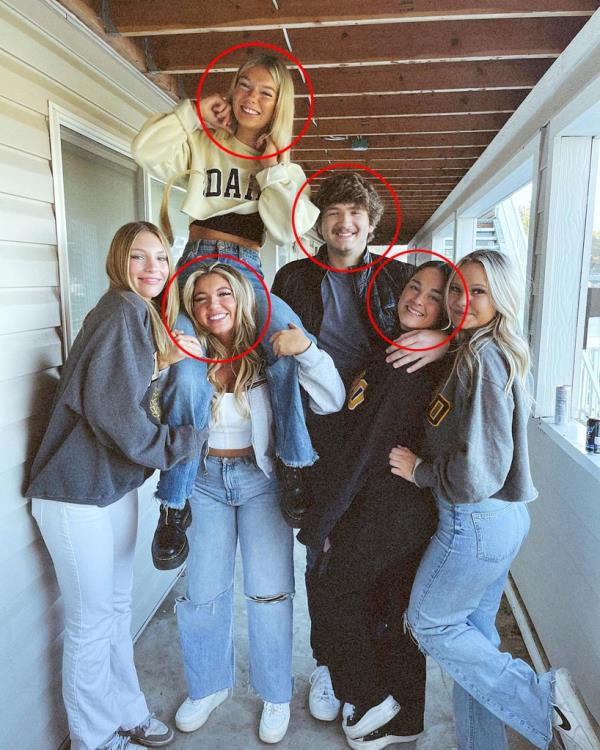 Kaylee Goncalves, Madison Mogen, Xana Kernoodle and Ethan Chapin posing in an Instagram photo