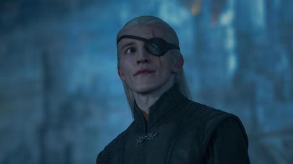 Ewan Mitchell as Aemond Targaryen in House Of The Dragon, series two. Pic: Sky UK/HBO</p>

<p>　　