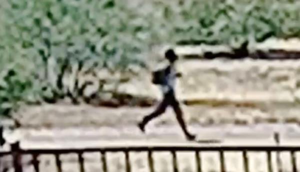 A man with a backpack was spotted running near the scene of the crime. 