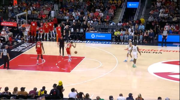 Trae Young was livid after being whistled for an offensive foul during the Hawks' win over the Pacers on March 25.