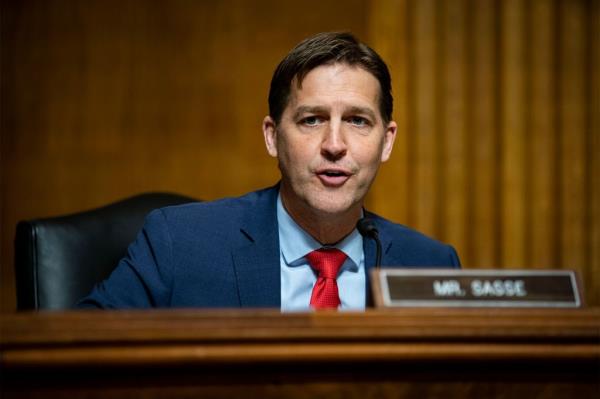 Sen. Ben Sasse, R-Neb., speaks during a hearing of the Senate Judiciary Subcommittee on Privacy, Technology, and the Law, on Capitol Hill, Tuesday, April 27, 2021, in Washington.